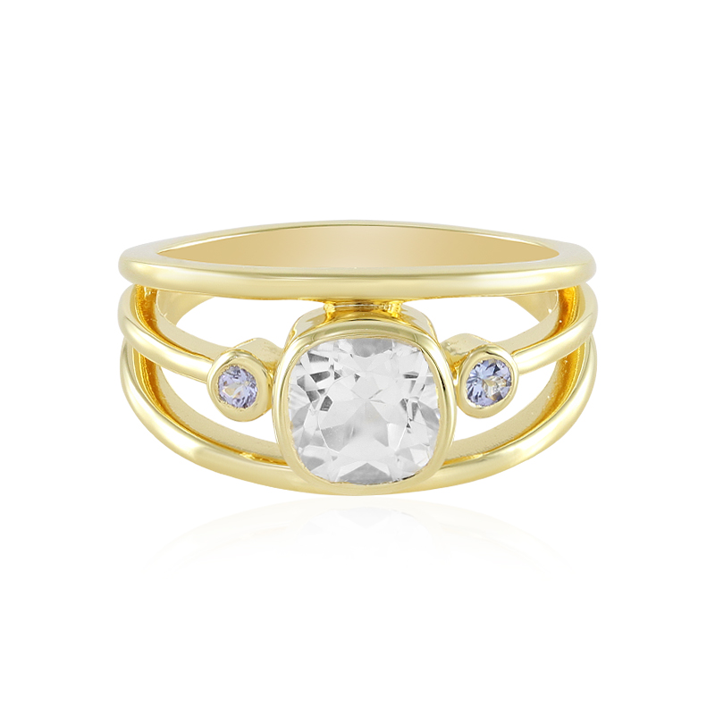 Weißer Topas-Silberring