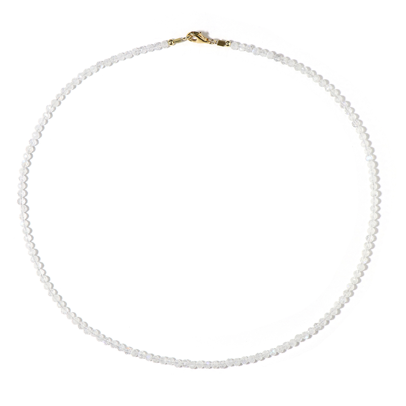 Regenbogen-Mondstein-Silberhalskette