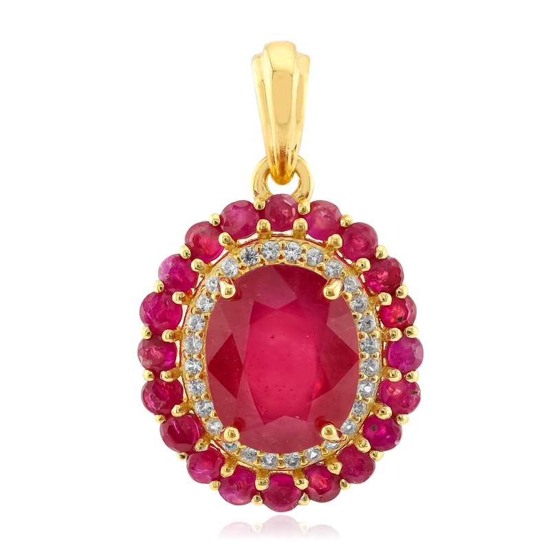 Madagaskar-Rubin-Silberanhänger