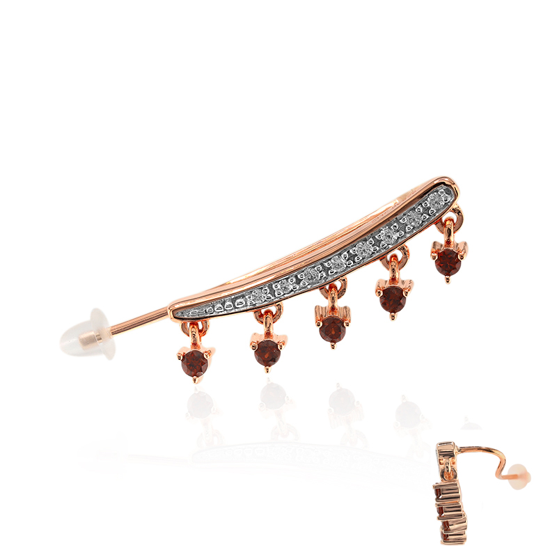 Mosambik-Granat-Silberohrringe (M de Luca)