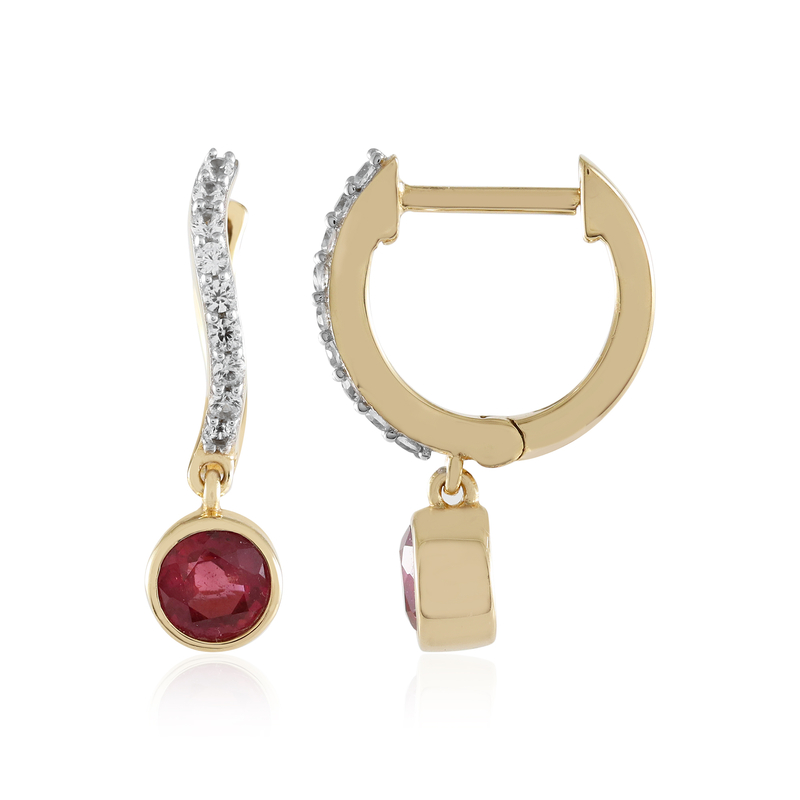 Madagaskar-Rubin-Silberohrringe