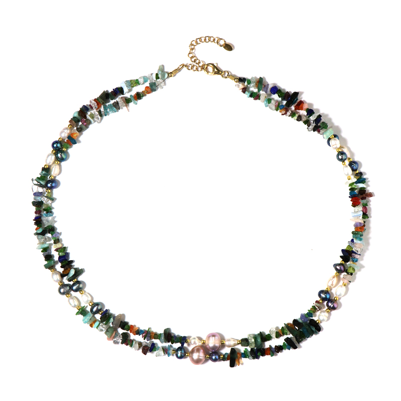 Edelstein-Silberhalskette (Riya)