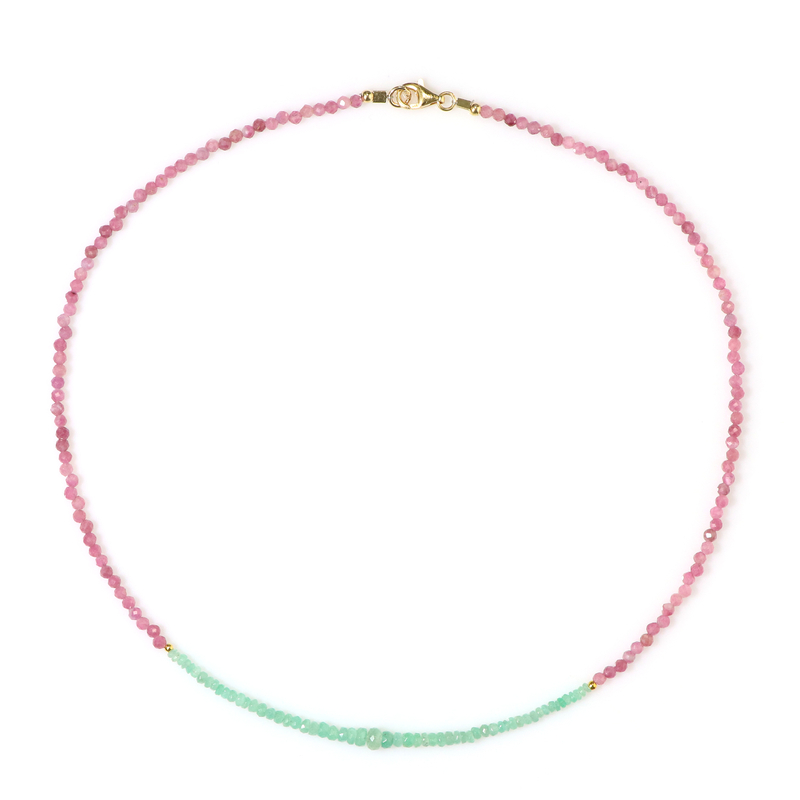 Edelstein-Silberhalskette