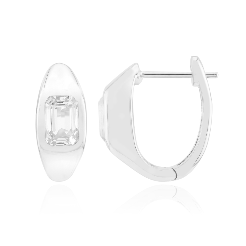 Weißer Kunzit-Silberohrringe (Pallanova)