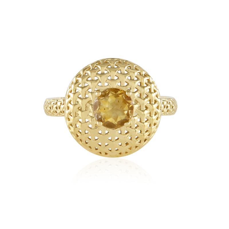 Citrin-Silberring (MONOSONO COLLECTION)