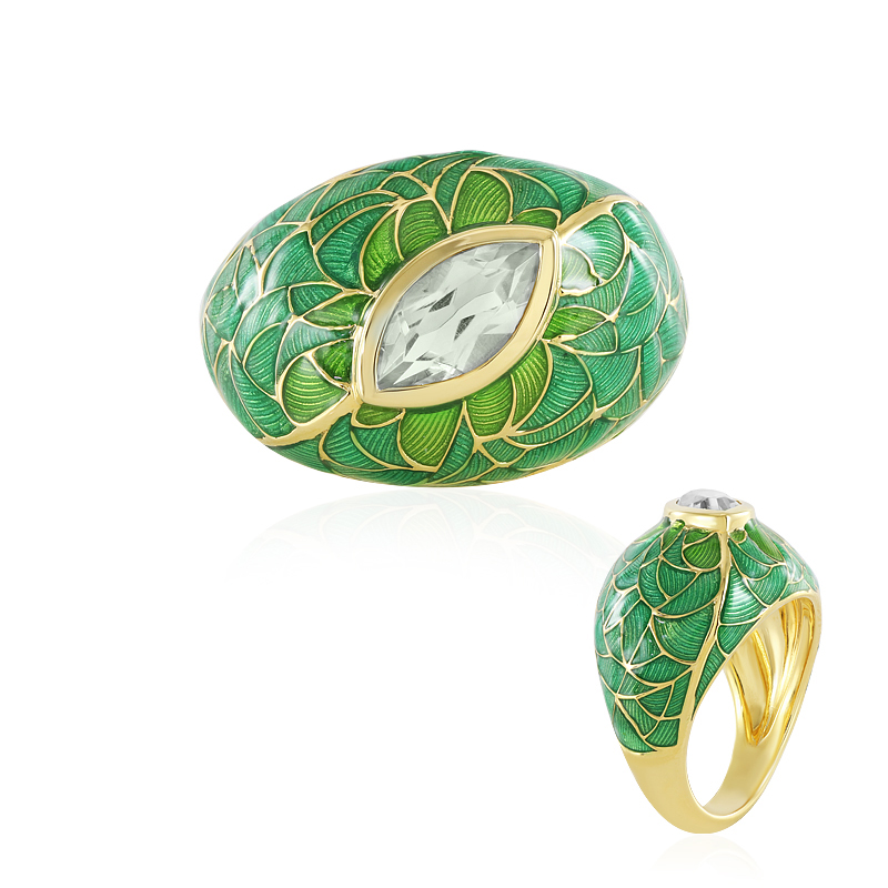 Grüner Amethyst-Silberring (Adela Silber) Grüner Amethyst-Silberring (Adela Silber)