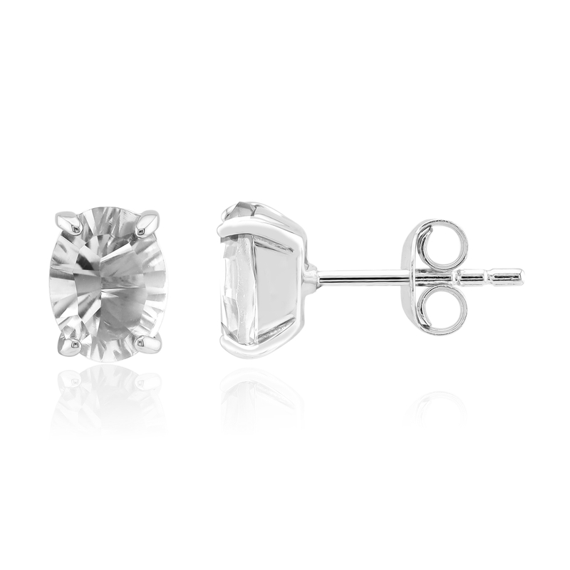 Weißer Topas-Silberohrringe