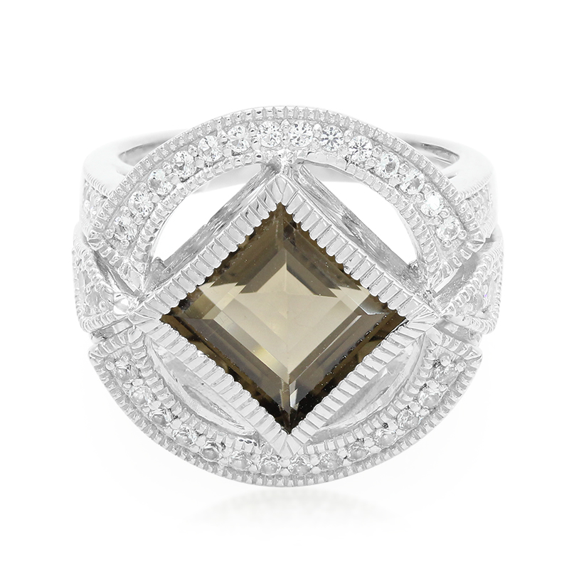 Rauchquarz-Silberring