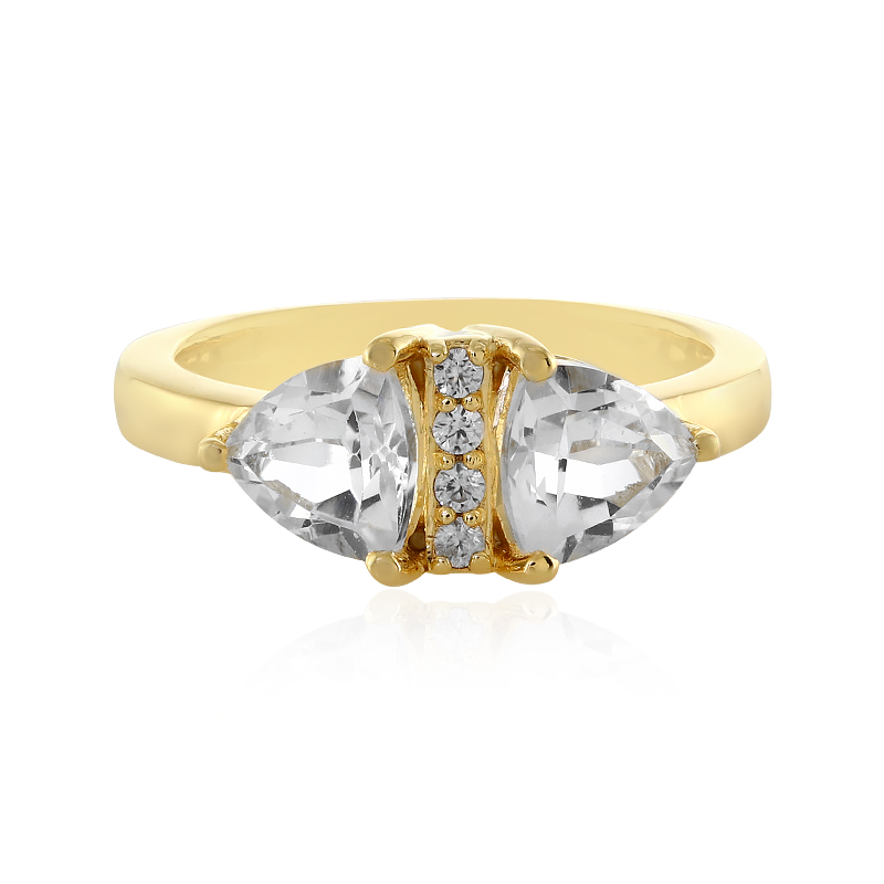 Weißer Topas-Silberring