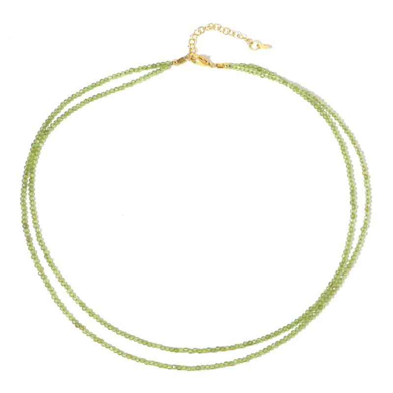Peridot-Silberhalskette