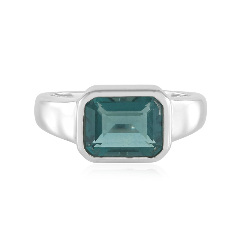Petrolfarbener Fluorit-Silberring