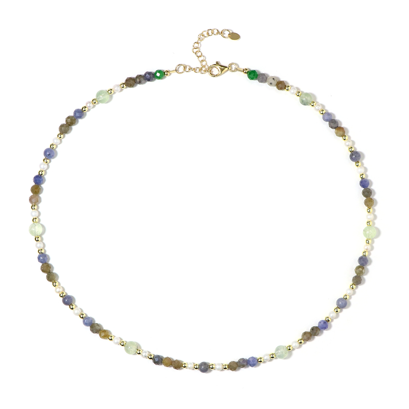 Edelstein-Silberhalskette (Riya)