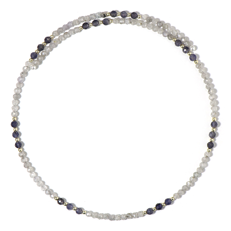 Edelstein-Stahlhalsreif (Riya)