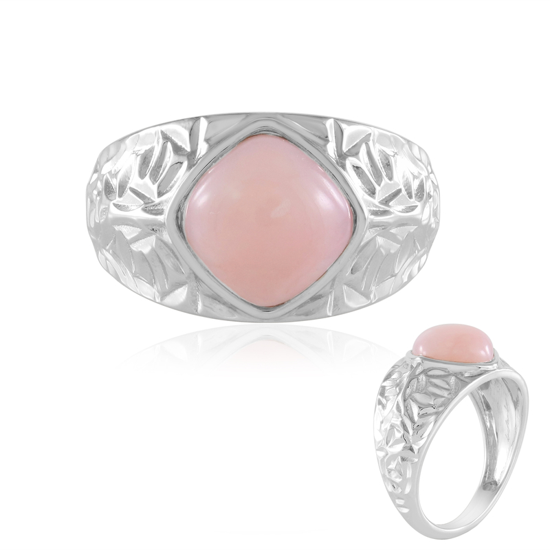 Pinkfarbener Opal-Silberring (de Melo)