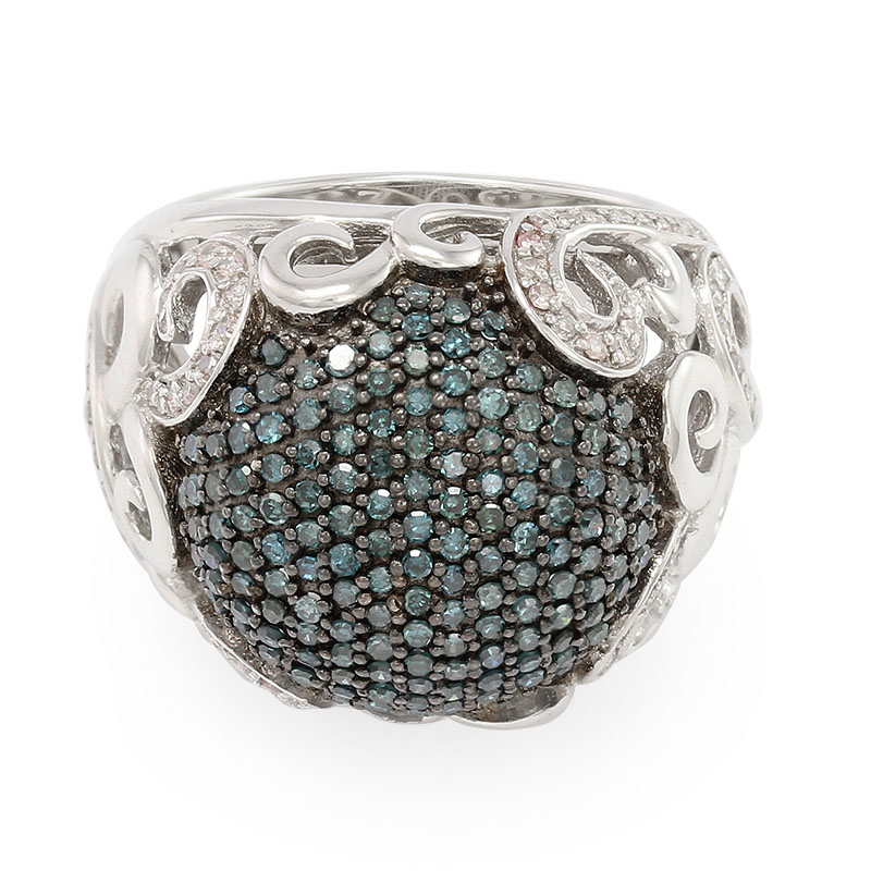 Blauer Diamant-Silberring Blauer Diamant-Silberring