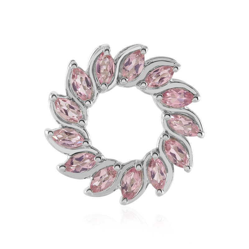 Nigerianischer Pinkfarbener Turmalin-Silberanhänger