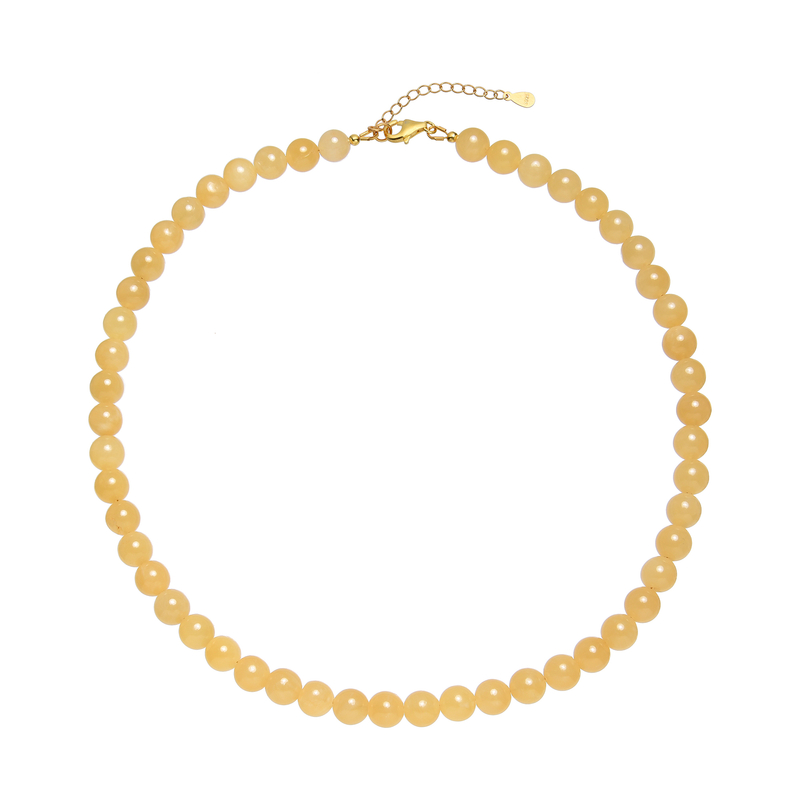 Oranger Kalzit-Silberhalskette