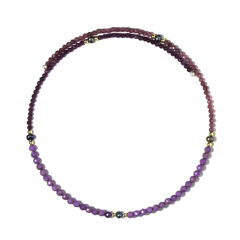 Edelstein-Stahlhalsreif (Riya)