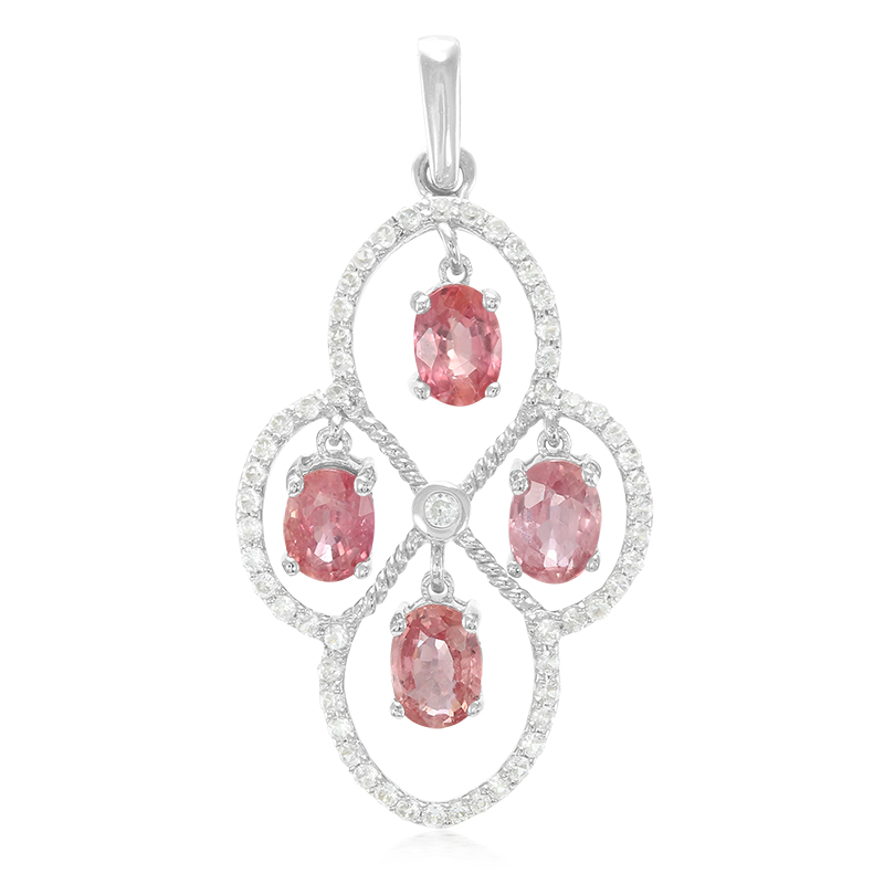 Padparadscha-Saphir-Silberanhänger