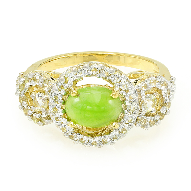 Kaiserlicher Chrysopras-Silberring