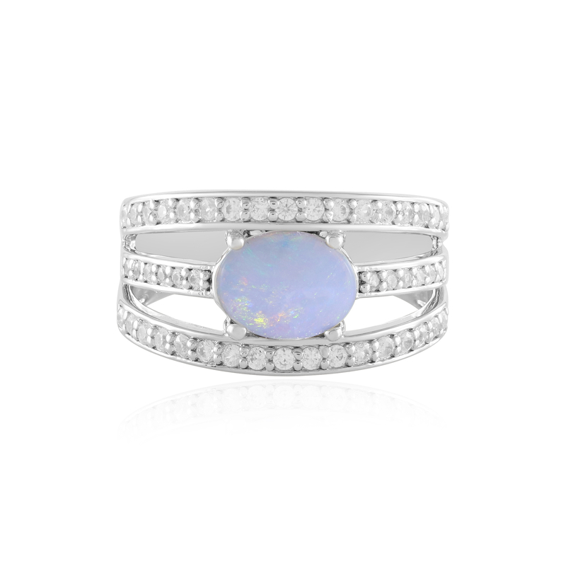 Australischer Opal-Silberring