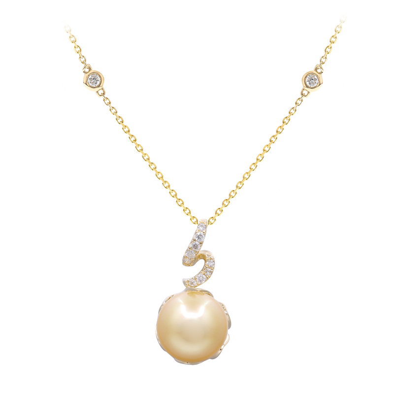 Goldene Südseeperlen-Goldhalskette (CIRARI)