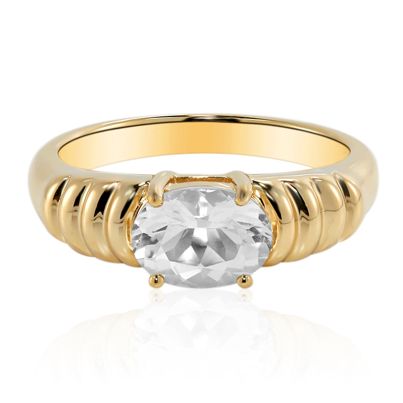 Mexikanischer Hyalith-Opal-Goldring Mexikanischer Hyalith-Opal-Goldring