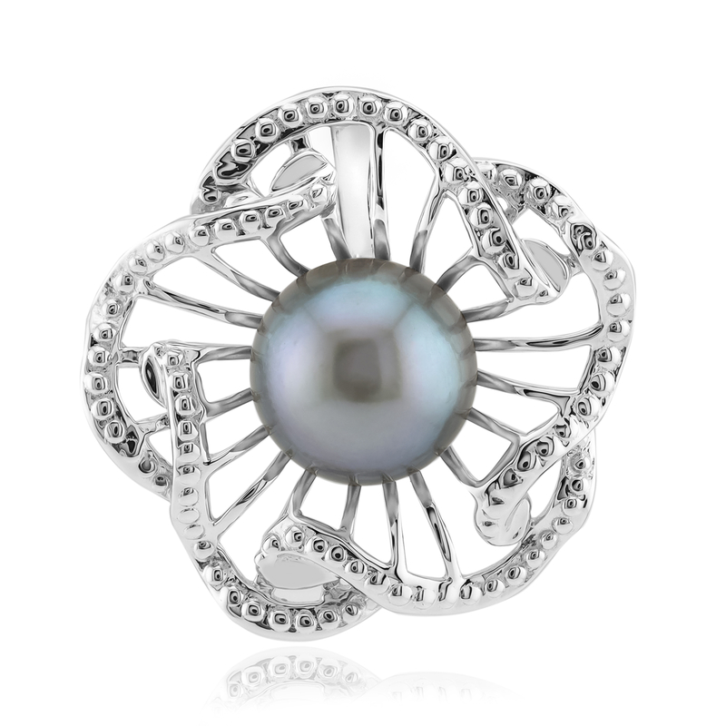 Silberfarbene Süßwasserzuchtperlen-Silberanhänger (TPC)