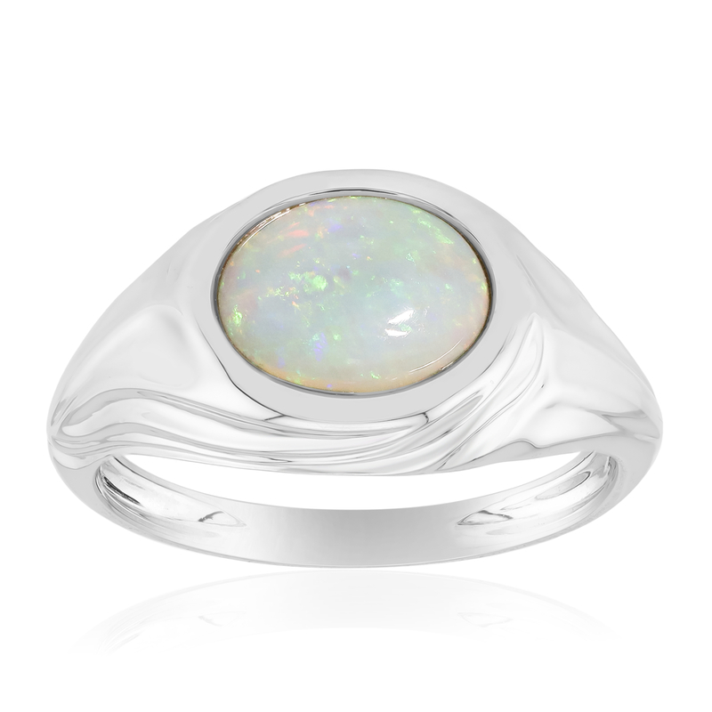 Australischer Opal-Silberring