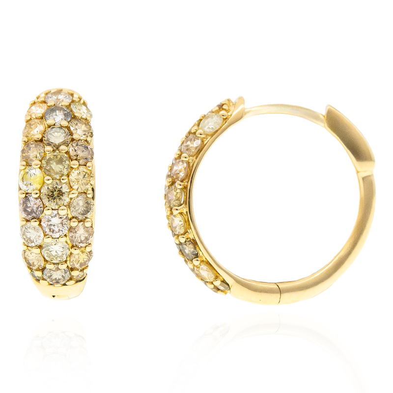 SI2 Fancy-Brillant-Goldohrringe (CIRARI)