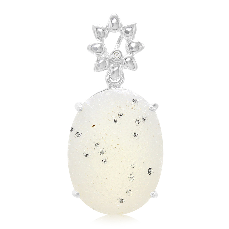 Glitzer-Achat-Silberanhänger