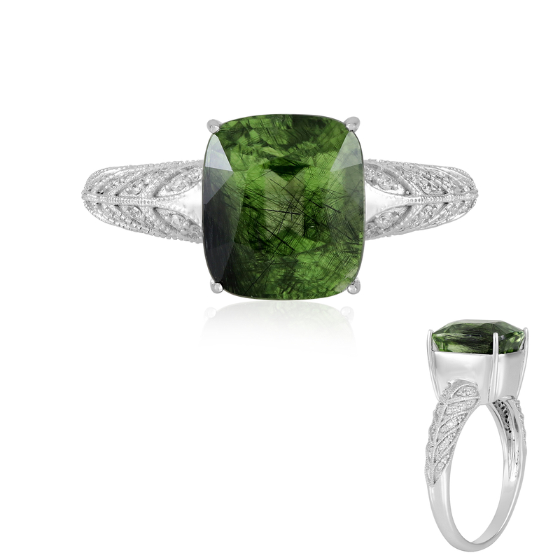 Ludwigit-Peridot-Goldring (de Melo)