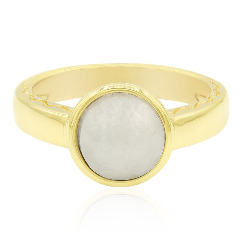 Weißer Jadeit-Silberring (Annette)