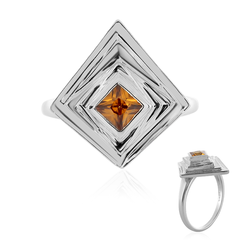 Cognac-Zirkon-Silberring (MONOSONO COLLECTION) Cognac-Zirkon-Silberring (MONOSONO COLLECTION)