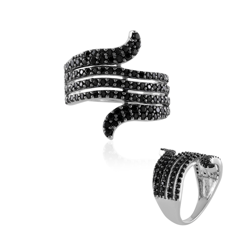 Schwarzer Spinell-Silberring