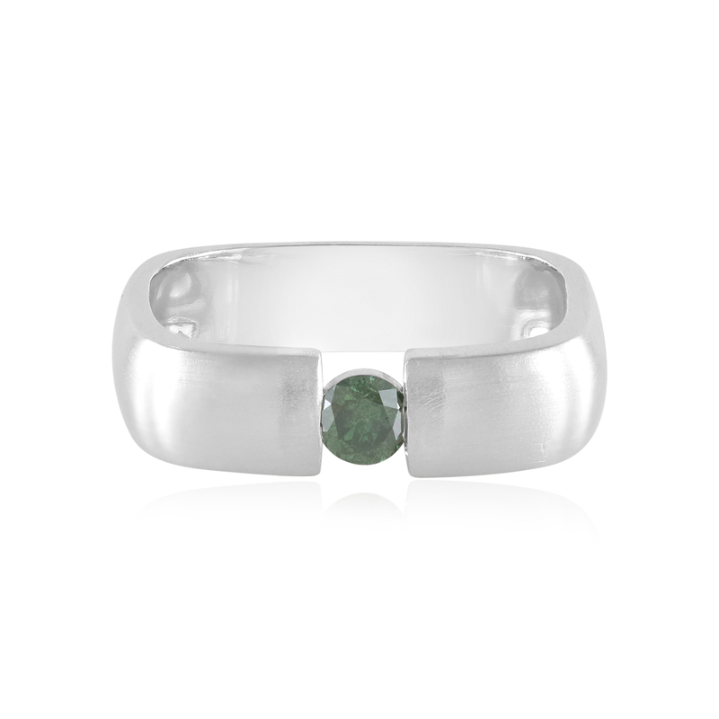 Grüner I2 Brillant-Silberring (de Melo Essence)