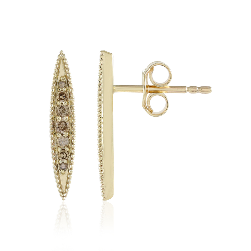 I2 Champagner-Diamant-Goldohrringe (de Melo Gold)