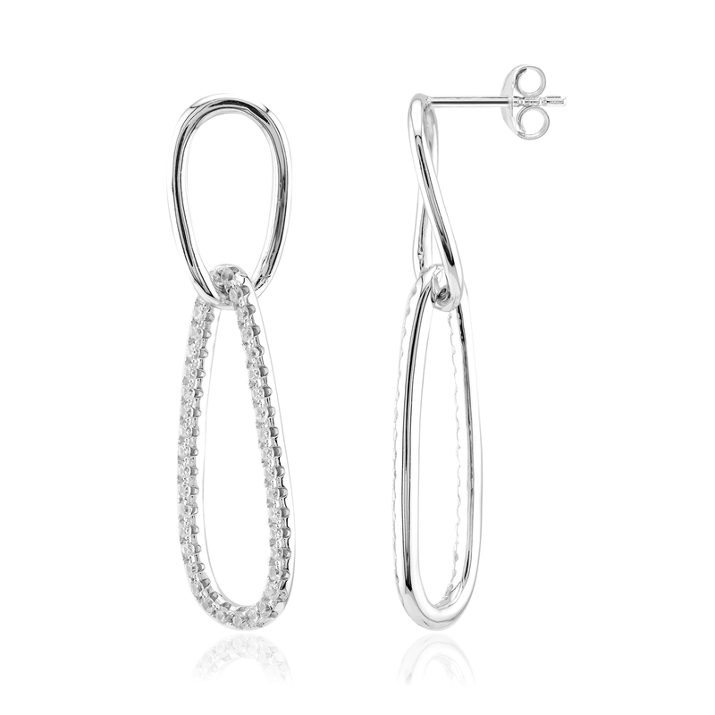 Zirkon-Silberohrringe Zirkon-Silberohrringe