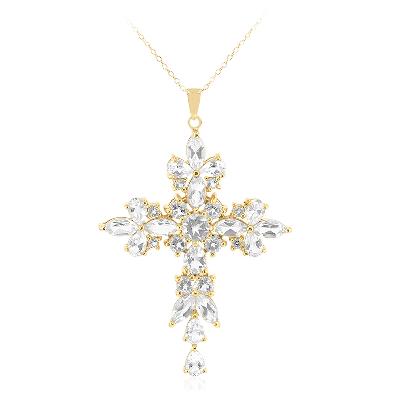 Weißer Topas-Silberhalskette Weißer Topas-Silberhalskette