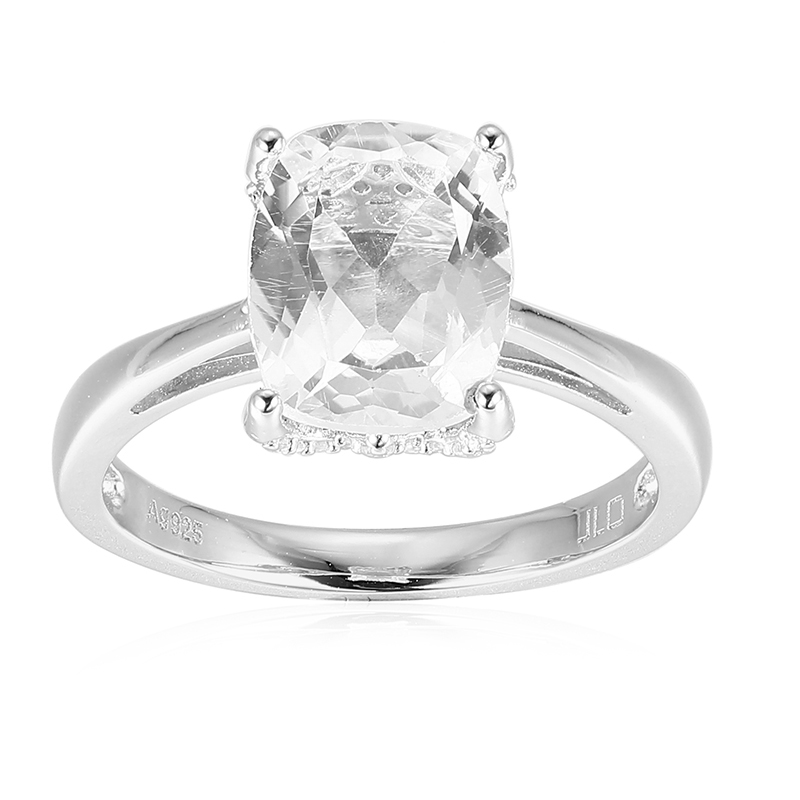 Weißer Topas-Silberring