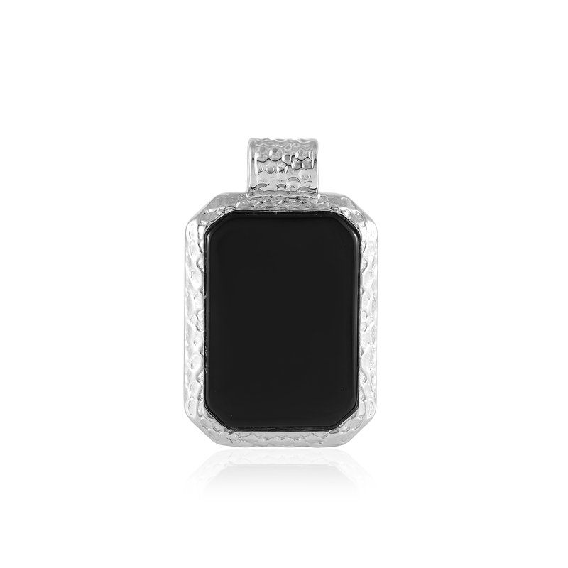 Schwarzer Onyx-Silberanhänger (MONOSONO COLLECTION)