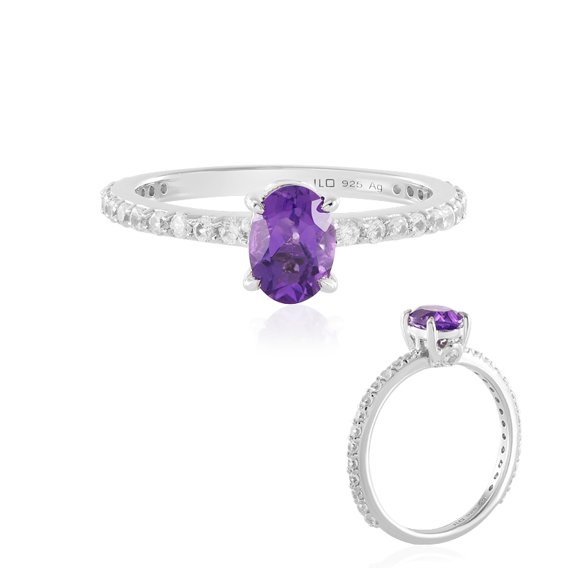 Sibirischer Amethyst-Silberring Sibirischer Amethyst-Silberring