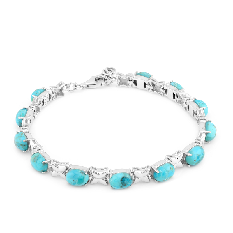 Blauer Kingman Mohave-Türkis-Silberarmband (Faszination Türkis)