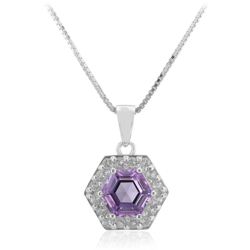 Amethyst-Silberhalskette Amethyst-Silberhalskette