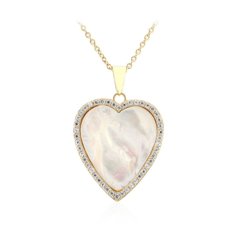 Perlmutt-Silberhalskette