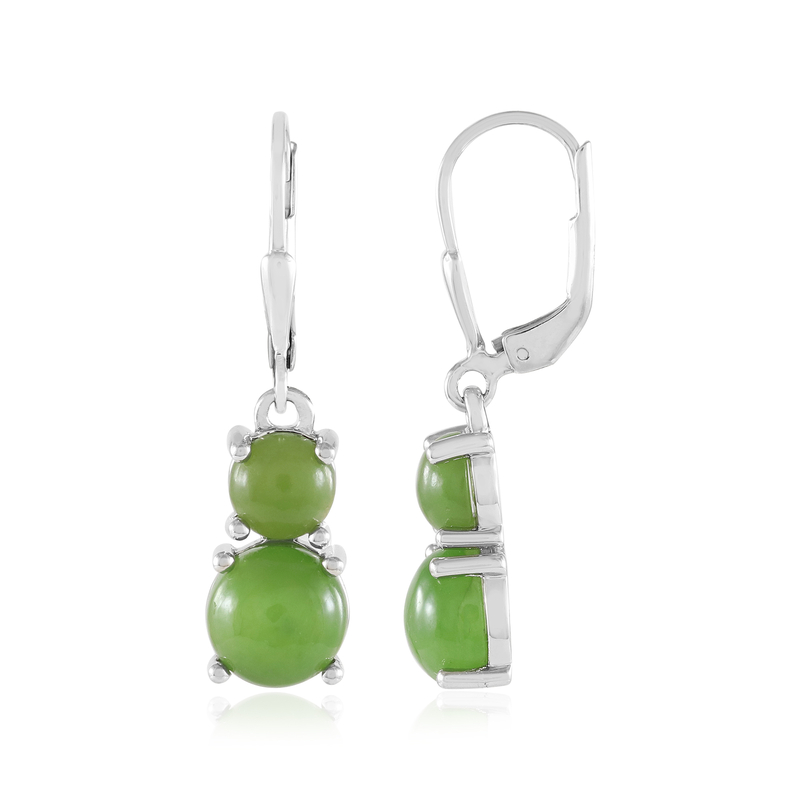 Kanadische Jade-Silberohrringe