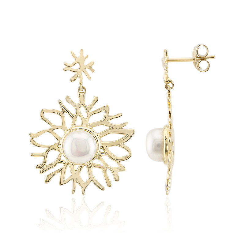 Weiße Süßwasserzuchtperlen-Silberohrringe (TPC)