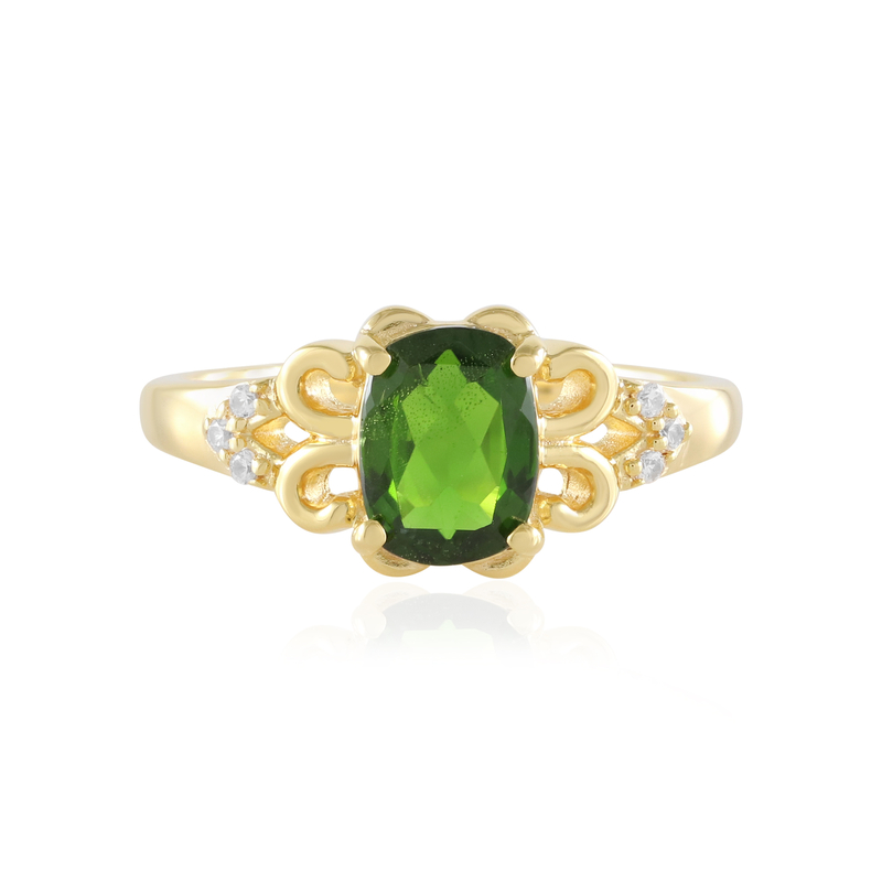 Russischer Diopsid-Silberring