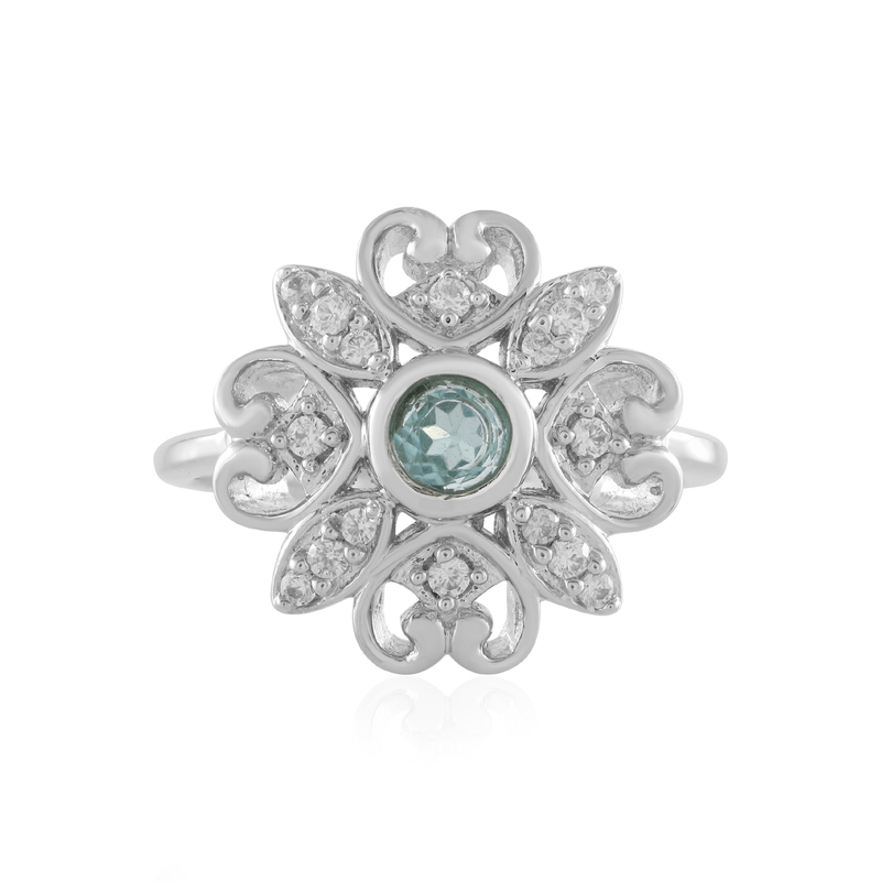 Blauer Apatit-Silberring