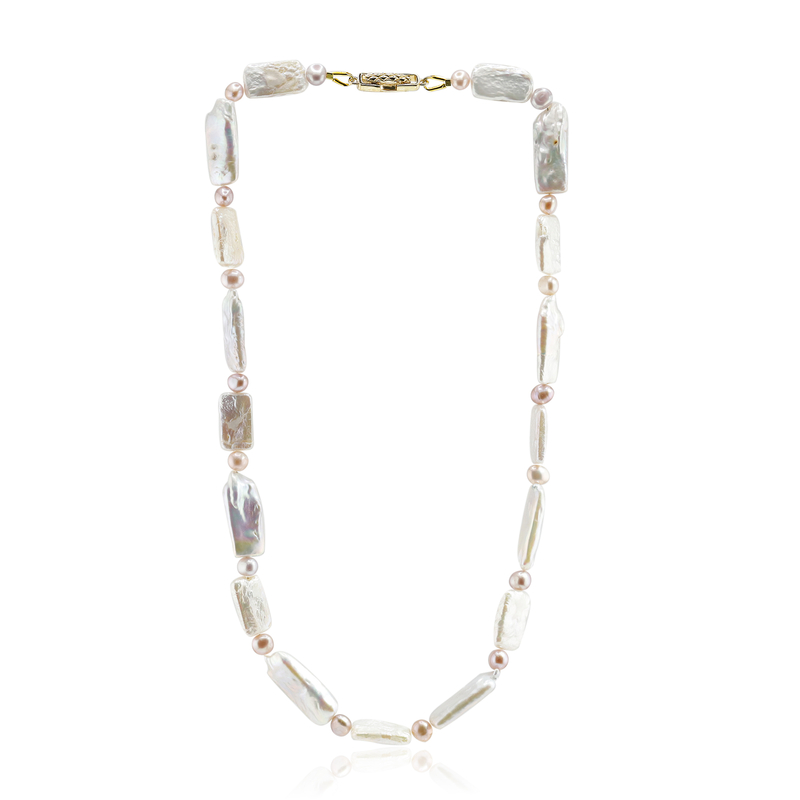 Keshi-Perlen-Silberhalskette (TPC) Keshi-Perlen-Silberhalskette (TPC)